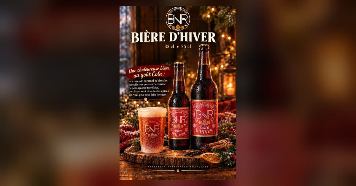 La Bière d'hiver de la Brasserie BNR : caramel, vanille de Madagascar et épices de Noël