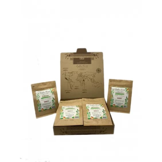 Coffret dégustation de quatre cafés bio Cafés Taine