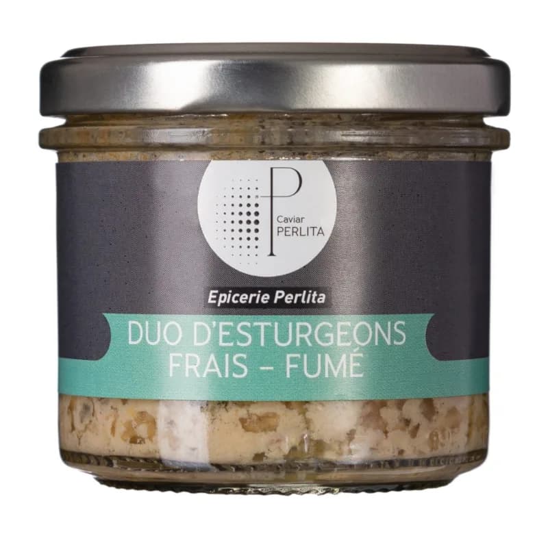 Pot de rillettes duo d'esturgeon frais et fumé Perlita