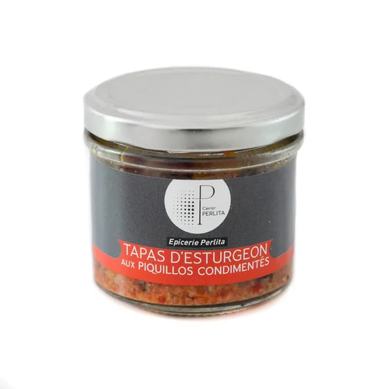 Pot de tapas d'esturgeon aux piquillos condimentés Perlita