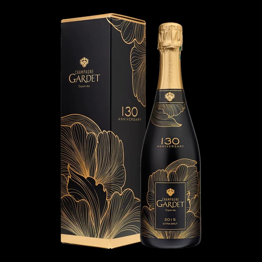 Bouteille et étui de la cuvée Champagne Gardet 130 Anniversary Millésime 2015