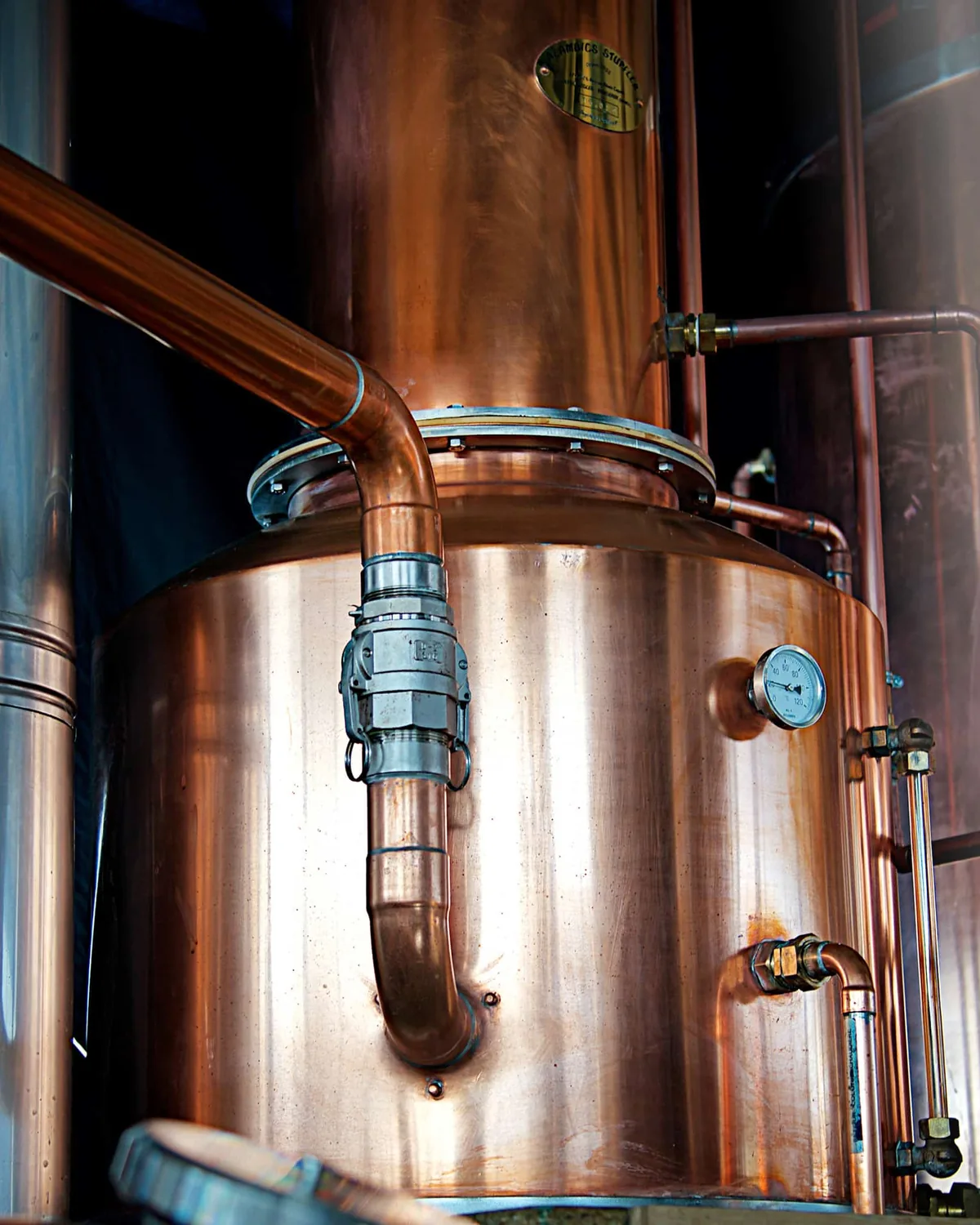 Alambic en cuivre de la Distillerie Ergaster