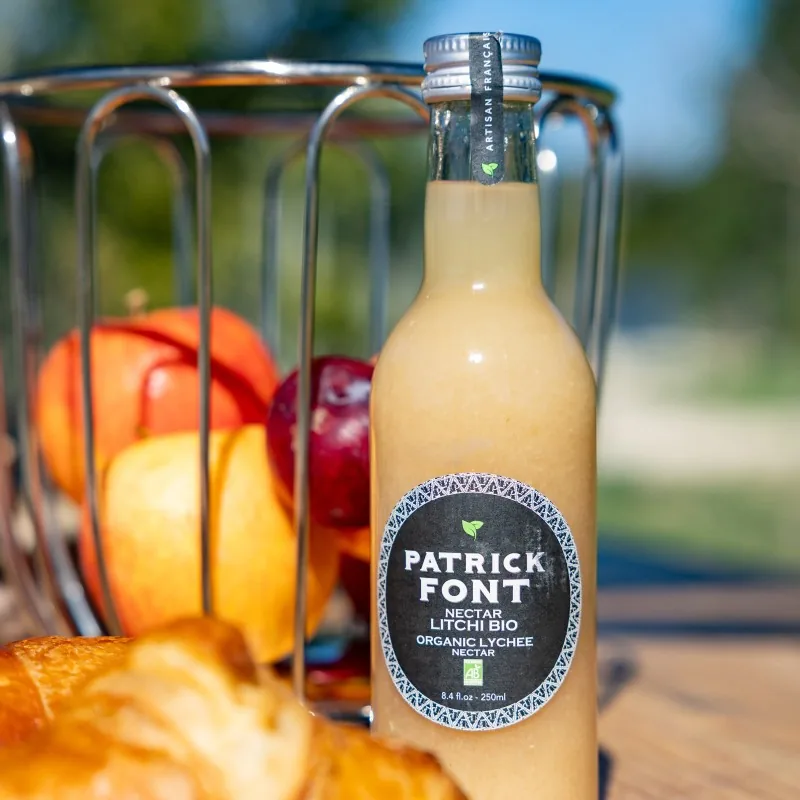Bouteille de nectar de litchi bio Patrick Font