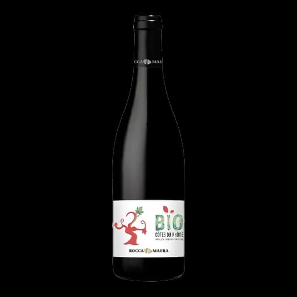 Bouteille de Côtes du Rhône bio rouge